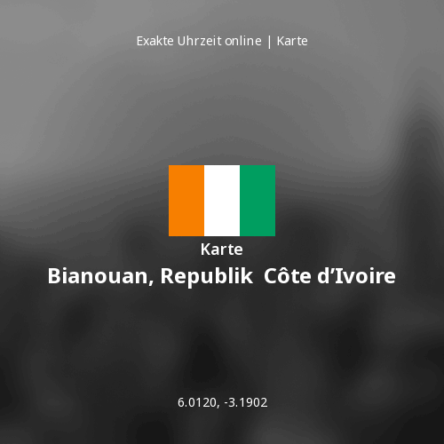Karte von Bianouan, Republik  Côte d’Ivoire