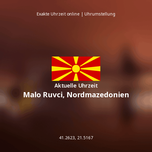 Aktuelle Uhrzeit in Malo Ruvci, Nordmazedonien