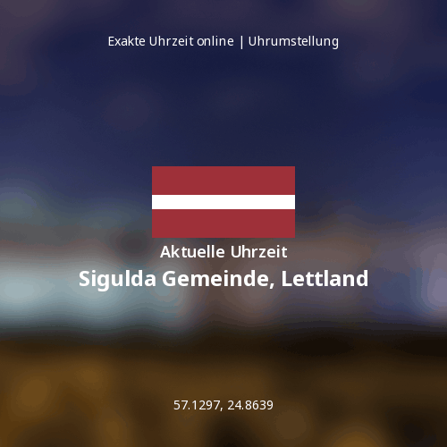 Aktuelle Uhrzeit in Sigulda Gemeinde, Lettland