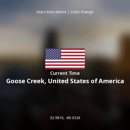 Current Time in Goose Creek, United States of America