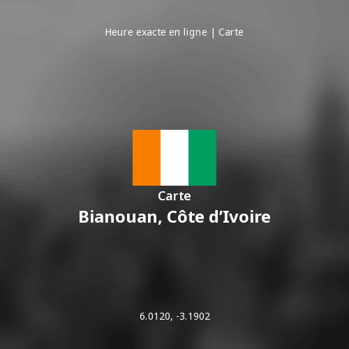 Carte de Bianouan, Côte d’Ivoire