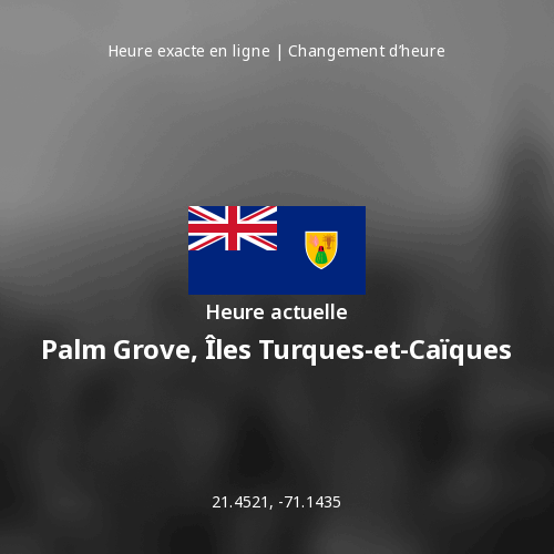 Heure actuelle à Palm Grove, Îles Turques-et-Caïques
