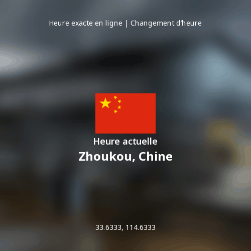 Heure actuelle à Zhoukou, Chine