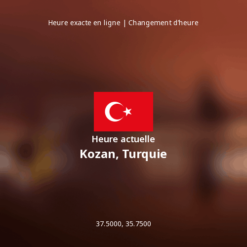 Heure actuelle à Kozan, Turquie