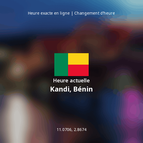 Heure actuelle à Kandi, Bénin