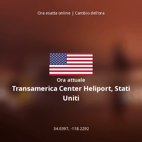 Ora attuale in Transamerica Center Heliport, Stati Uniti