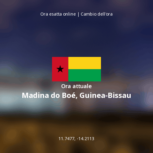Ora attuale in Madina do Boé, Guinea-Bissau