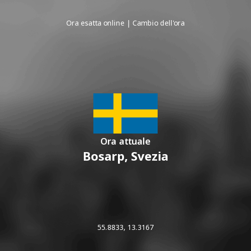 Ora attuale in Bosarp, Svezia