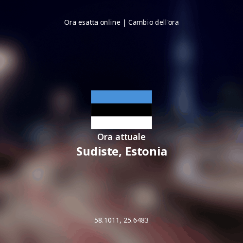 Ora attuale in Sudiste, Estonia