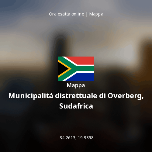 Mappa di Municipalità distrettuale di Overberg, Sudafrica