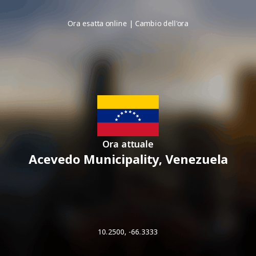Ora attuale in Acevedo Municipality, Venezuela