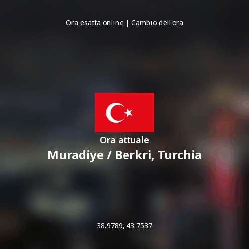 Ora attuale in Muradiye / Berkri, Turchia