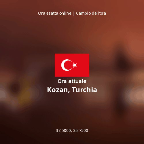 Ora attuale in Kozan, Turchia