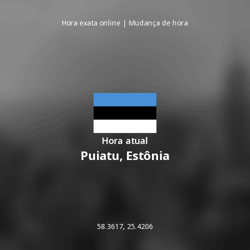 Hora atual em Puiatu, Estônia