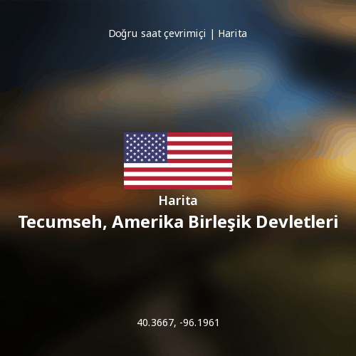 Tecumseh, Amerika Birleşik Devletleri haritası