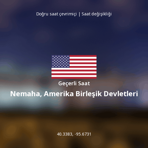 Nemaha, Amerika Birleşik Devletleri için Geçerli Saat