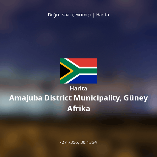 Amajuba District Municipality, Güney Afrika haritası