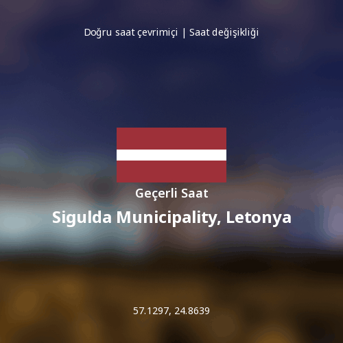 Sigulda Municipality, Letonya için Geçerli Saat