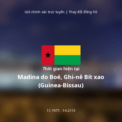 Thời gian hiện tại tại Madina do Boé, Ghi-nê Bít xao (Guinea-Bissau)