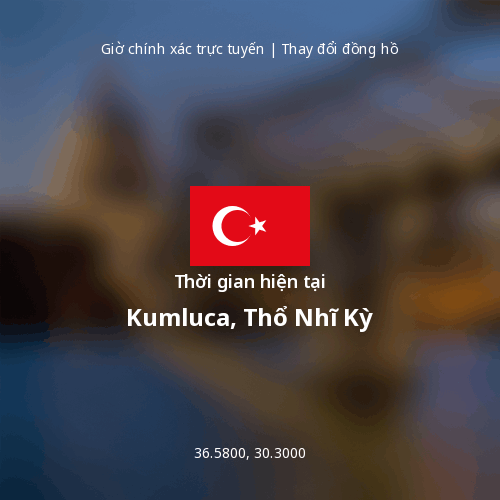 Thời gian hiện tại tại Kumluca, Thổ Nhĩ Kỳ