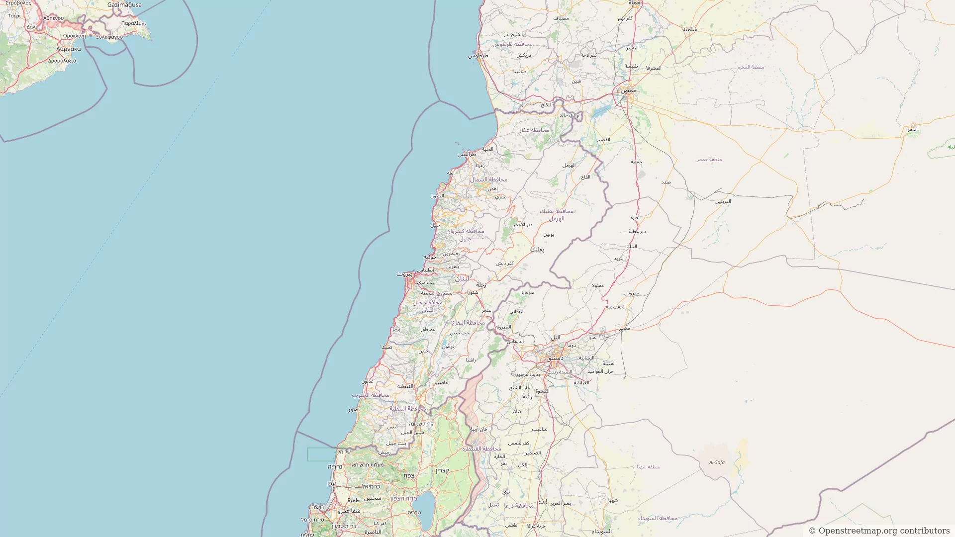 Карта Ливан. Страна Ливан на карте мира