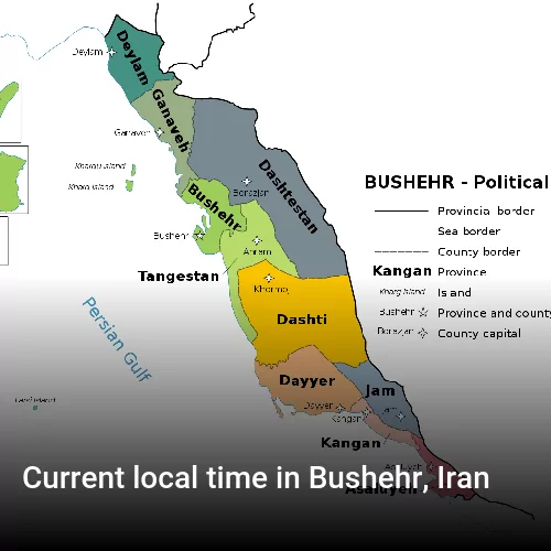 Current local time in Bushehr, Iran
