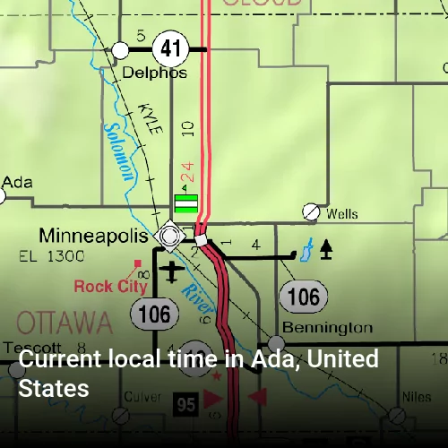 Current local time in Ada, United States