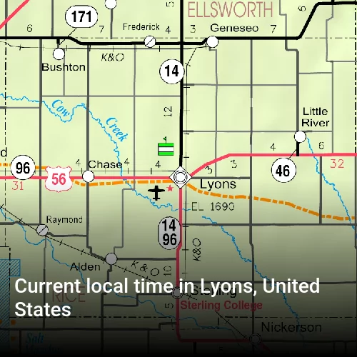 Current local time in Lyons, United States