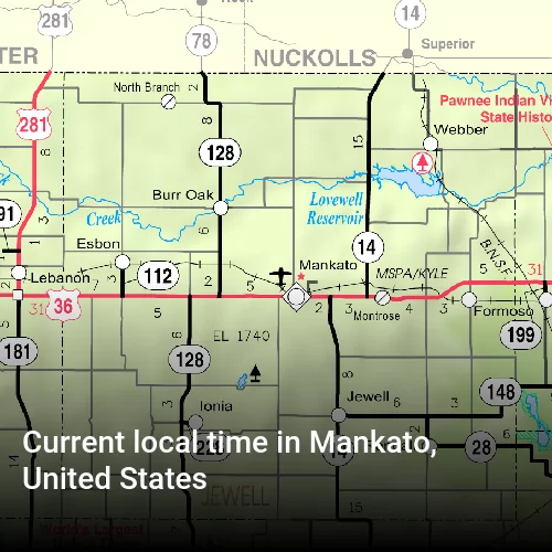 Current local time in Mankato, United States